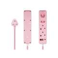Switched 3M 4-way Surge Protected Multiplug Braided Cord - Pink MS-8500-3-PK