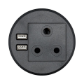 LinkQnet 3-Pin Charging Grommet With USB Ports Black NET-PG-80-BL