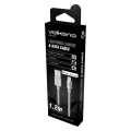Volkano Strike Series 1.2m MFI Lightning Charge and Data Cable Silver VK-20052-SL