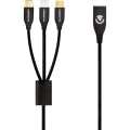 Volkano Iron Series 3-in-1 Charging Cable 1m Black VK-20096-BK