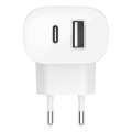 Belkin BoostCharge 37W Dual-port USB Type-A and Type-C with PPS Wall Charger White WCB007VFWH