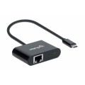Manhattan USB-C to Gigabit Network Adapter with Power Delivery Port 153454