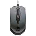 Manhattan Edge USB Wired Mouse Grey 1000Dpi USB-A Optical Compact Three Button With 179423