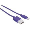 Manhattan 1m USB-A to Lightning Cable Male to Male Mfi Certified 480 Mbps USB 2.0 Purple 394239