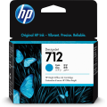 HP 712 Cyan Printer Ink Cartridge Original 3ED67A Single-pack