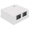 Intellinet 2-port CAT6 UTP WallMount Box - White 771467