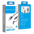Astrum AC330 2 in 1 8pin with 13p Micro Charge Sync MFI Cable A53033-T