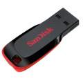Sandisk Cruzer Blade 32GB USB 2.0 Type-A Black and Red USB Flash Drive SDCZ50-032G-B35