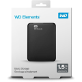 WD Elements Portable External 1.5TB Hard Drive Black WDBU6Y0015BBK-WESN