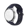 For Galaxy Watch 3 45mm Silicone Sports Solid Color Strap, Size: Free Size 22mm(Dark Blue)
