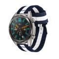 22mm For Huawei Watch GT2e GT2 46mm Nylon single ring strap(Navy White)