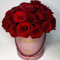 40 Red Roses in a Hat Box