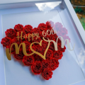 Box Frame with  Heart Roses