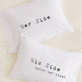 Personalised his and hers standard pillow cases