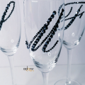 Rhinestone Bling Initial Champagne Glass