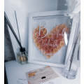 Box Frame Pastel Pink Heart - White / Pastel Colors / Gold