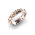 Fashion Double Color Flower Finger Ring Round Shape Rose Gold Women Rings Jewelry - 8