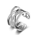 Stackable Twining Clear CZ Ring Dazzling Zirconia Engagement Finger Rings for Women - Silver