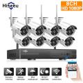 Hiseeu 1080P Wireless CCTV 8CH NVR Kit Outdoor IR Night Vision IP Camera WiFi Camera Security Sur...