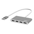 Port USB2.0 to 4 x USB2.0 480Mbps 4 Port Hub - Silver
