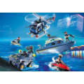Playmobil 9043 Police Vehicle Super Set - Helicopter, Boat, Jet Ski, Car