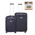 Soft Shell Luggage Suitcases on 360 Wheels - 2 Pieces