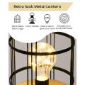 LED Metal Lantern with Rope Handle