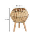 Small Natural Wood Standing Basket - 20cm