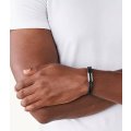 Diesel Black Leather Strap Men's Bracelet | DX1247040
