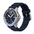 Emporio Armani GMT Dual Time Blue Silicone Men's Watch | AR11592