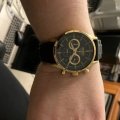 Seiko 5 Sport Chronograph Gold Case & Black Rubber Strap Men's Watch | SSB446P1