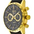 Seiko 5 Sport Chronograph Gold Case & Black Rubber Strap Men's Watch | SSB446P1