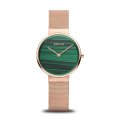 Bering Classic Green Dial Rose Gold Stainless Steel Strap Women's Watch | 14531-368