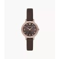 Emporio Armani Three-Hand Brown Leather Woman's Watch | AR11555
