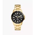Fossil Blue Dive Three-Hand Date Gold-Tone Stainless Steel Men's Watch| FS6035