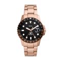 Fossil Blue GMT, Rose Gold-Tone Stainless Steel Men's Watch | FS6027