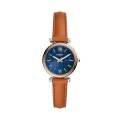 Fossil Carlie Mini Three-Hand Tan Leather Watch | ES4701