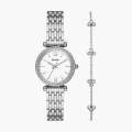 Fossil Carlie Three-Hand Stainless Steel Woman's Watch and Bracelet Box Set | ES5315SET