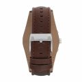 Fossil  Coachman Silver/Steel Round Leather Men's Watch | CH2891