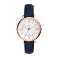Fossil Jacqueline Rose Gold Round Leather Women's Watch | ES3843