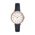 Fossil Jacqueline Rose Gold Round Leather Women's Watch | ES4291