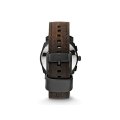 Fossil Men's Machine Black Round Leather Watch | FS4656