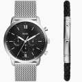 Fossil Neutra Chronograph Stainless Steel Mesh Watch and Bracelet Box Set | FS6021SET