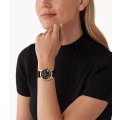 Michael Kors Lexington Three-Hand Black Leather Woman's Watch | MK4748