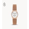 Skagen Grenen Lille Three-Hand Date Rose Gold Stainless Steel Mesh Women's Watch- SKW3035