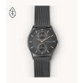 Skagen Holst Chronograph Charcoal Steel Mesh Multifunction Men's Watch | SKW6180