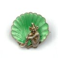 Vintage Silver and Enamel Sprite Brooch