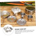 6 Piece Stainless Steel Camping Cookware Pot Pan Cups & Bowls Set FX-9115-2