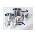 5 Piece S. Steel Stacked Outdoor Pots Pan & Mugs Cookware Set FX-9178