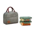 Thermal Insulated Hot and Cold Storage Tote Bag and Glass Container Set - 3 Piece
